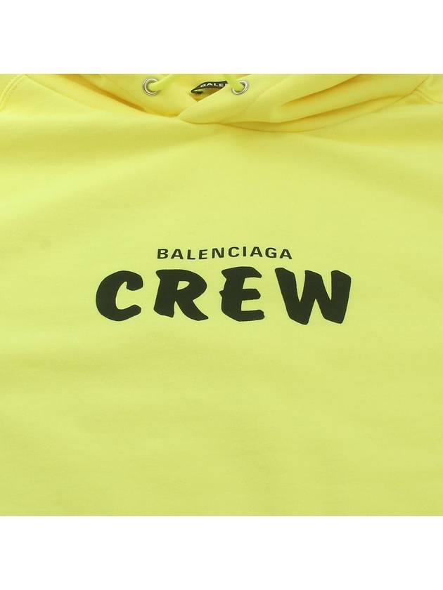 Luxury Balenciaga Logo Print Cotton Hoodie Yellow