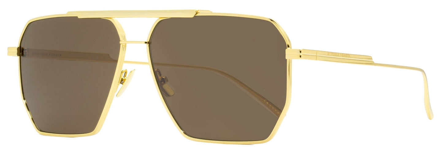 Luxury Bottega Veneta Men's Square Sunglasses BV1012S 003 Gold 60mm