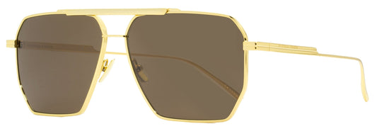 Luxury Bottega Veneta Men's Square Sunglasses BV1012S 003 Gold 60mm