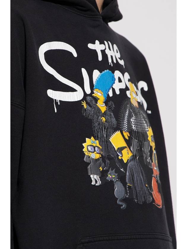 Luxury Balenciaga The Simpsons Printed Hoodie Black