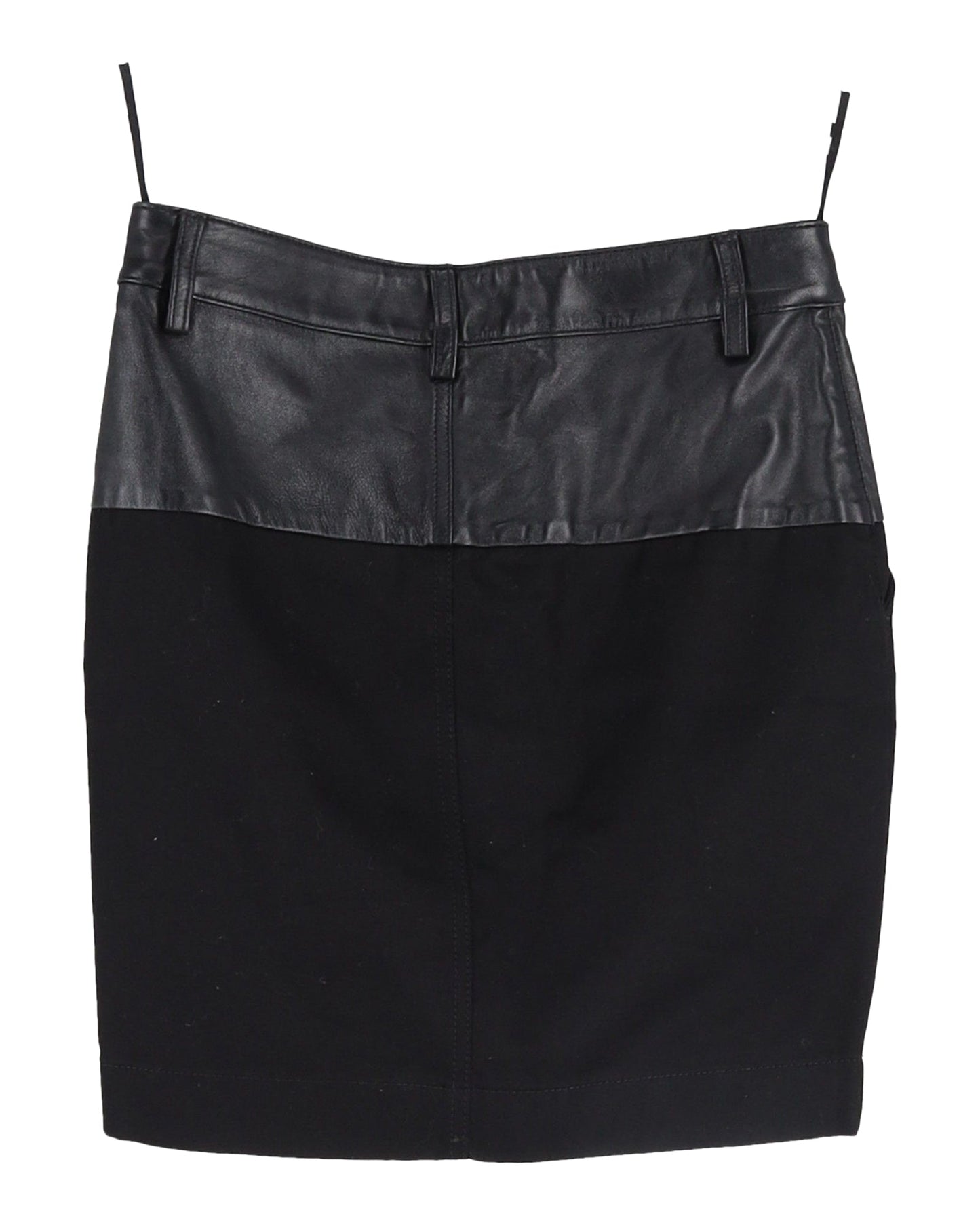 Luxury Gucci Trending 2025 Pencil Mini Skirt in Black Leather and Cotton