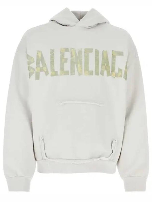 Luxury Balenciaga Tape Type Ribbed Pocket Large Fit Hoodie White