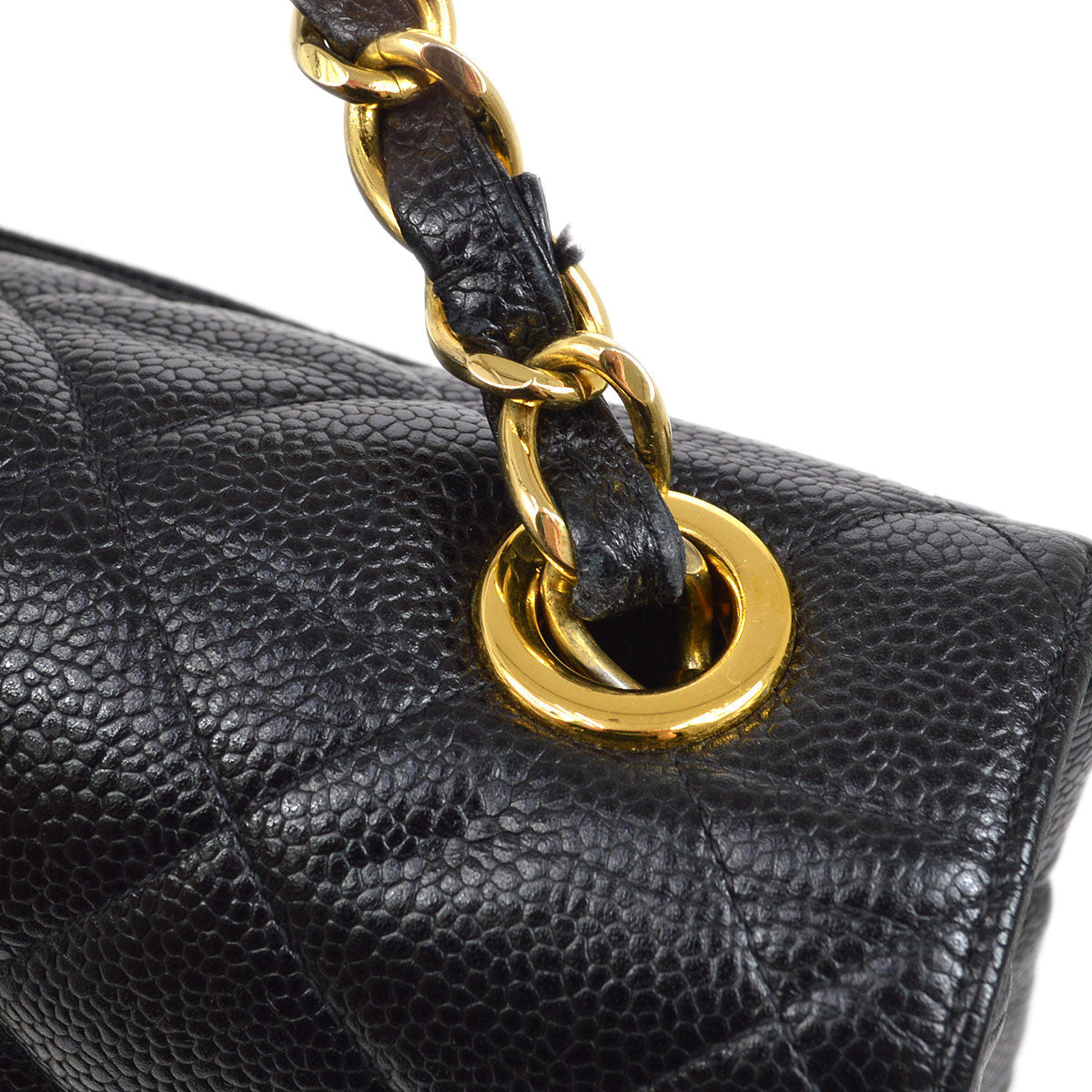 Luxury Chanel 1994-1996 Big CC Straight Flap Bag Medium Black Caviar