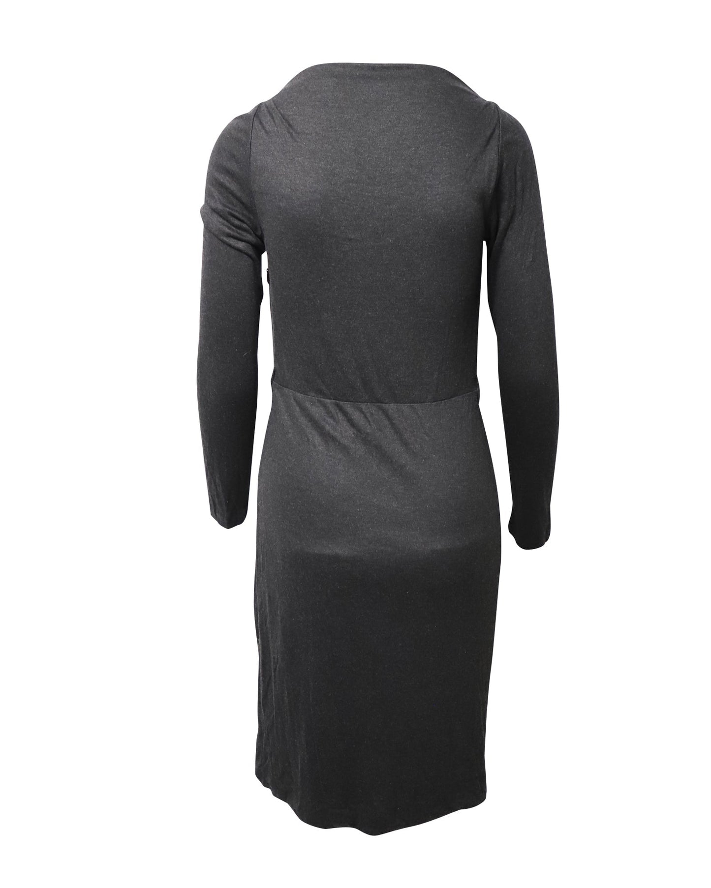 Luxury Gucci Trending 2025 Anthracite Cowl Neck Midi Dress in Grey Cashmere