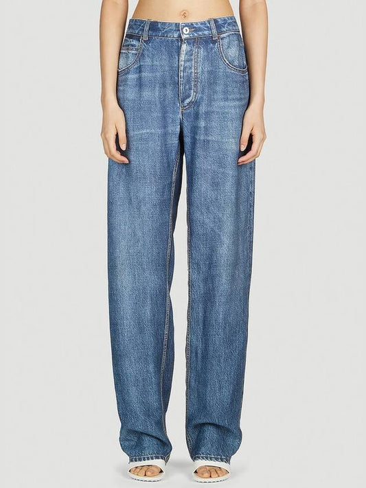 Luxury Bottega Veneta Straight Denim Jeans Blue