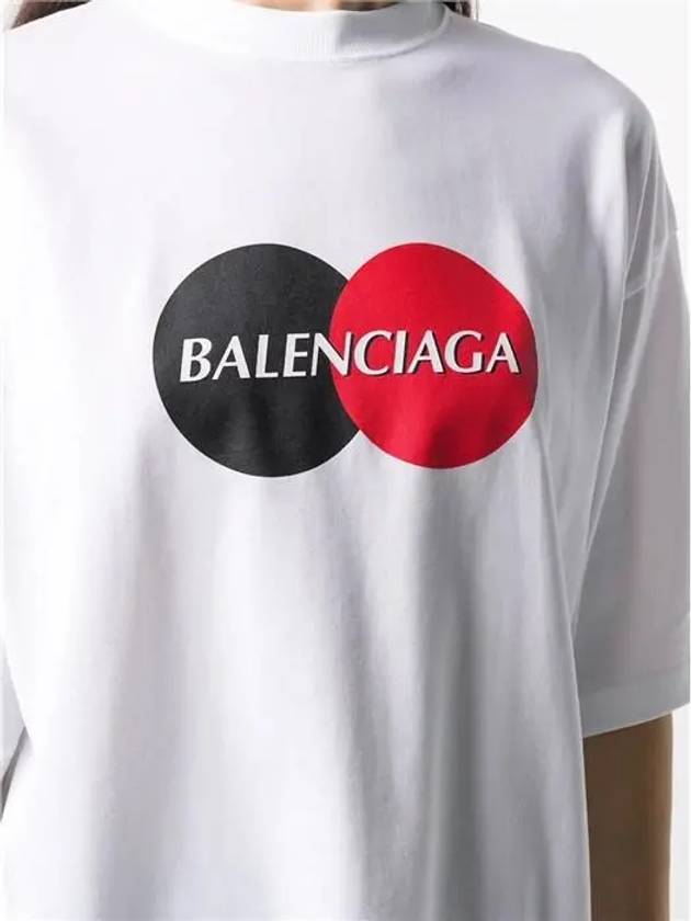 Luxury Balenciaga Logo Print Oversized Short Sleeve T-Shirt White