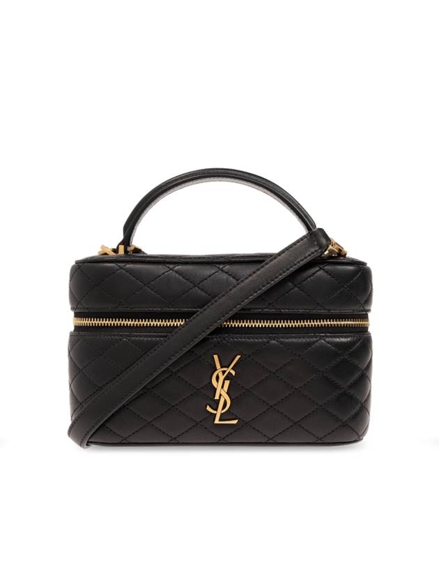 Luxury Saint Laurent Gabi Mini Vanity Lambskin Tote Bag Black