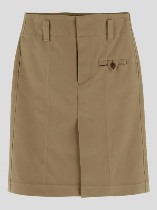 Luxury Bottega Veneta Pocket H-Line Skirt Beige