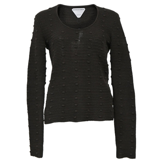 Luxury Bottega Veneta Knitted Jumper in Green Cotton