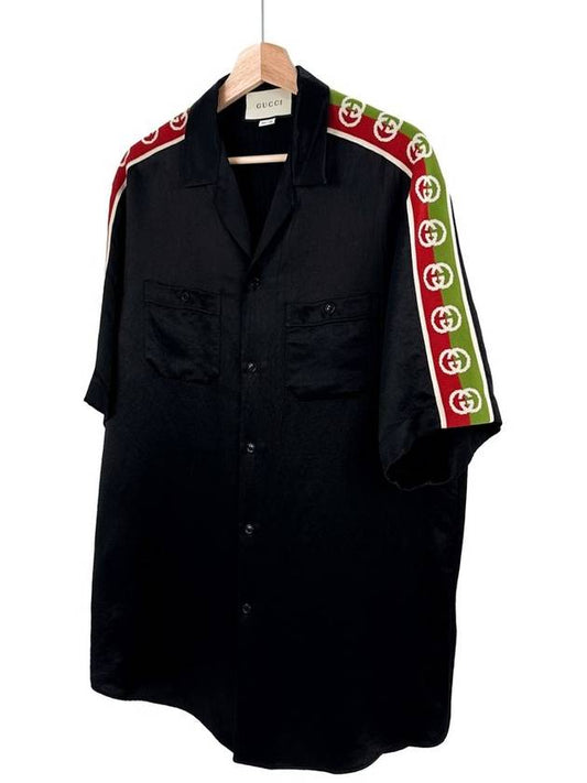 Luxury Gucci Trending 2025 48 Luxury Gucci Trending 2025 Men s Oversized Side Logo Acetate Short Sleeve Shirt