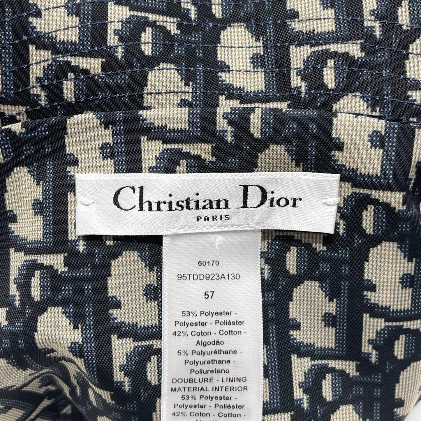 Dior Size57 Reversible Teddy-D Small Brim Bucket Hat