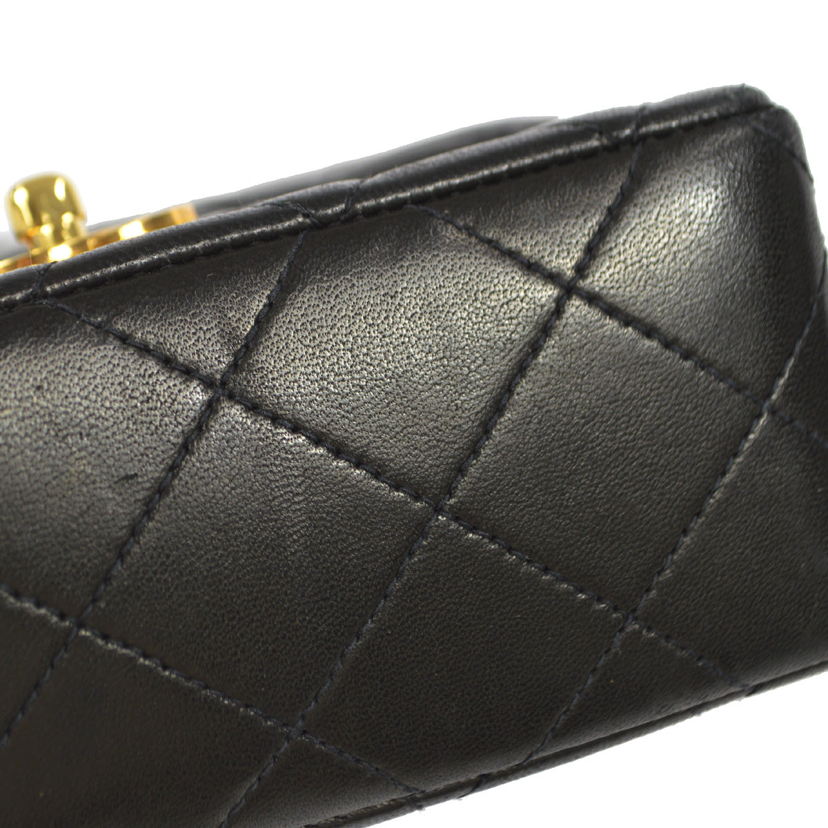 Luxury Chanel 1994 Classic Flap Handbag Micro Black Lambskin