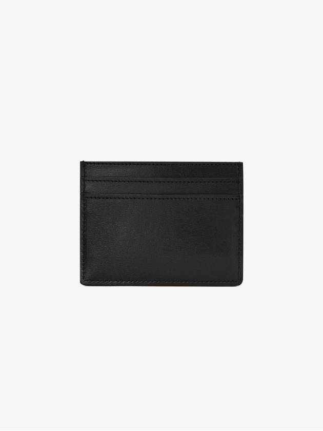 Luxury Saint Laurent Tiny Monogram Shiny Leather Card Case Black