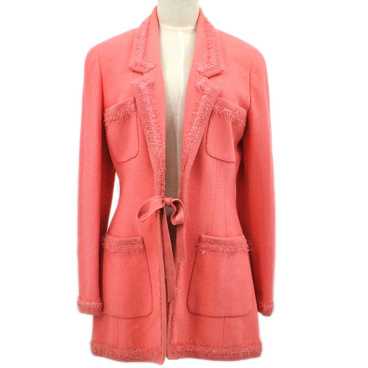Luxury Chanel Fall 1994 frayed-detailed single-breasted blazer #40