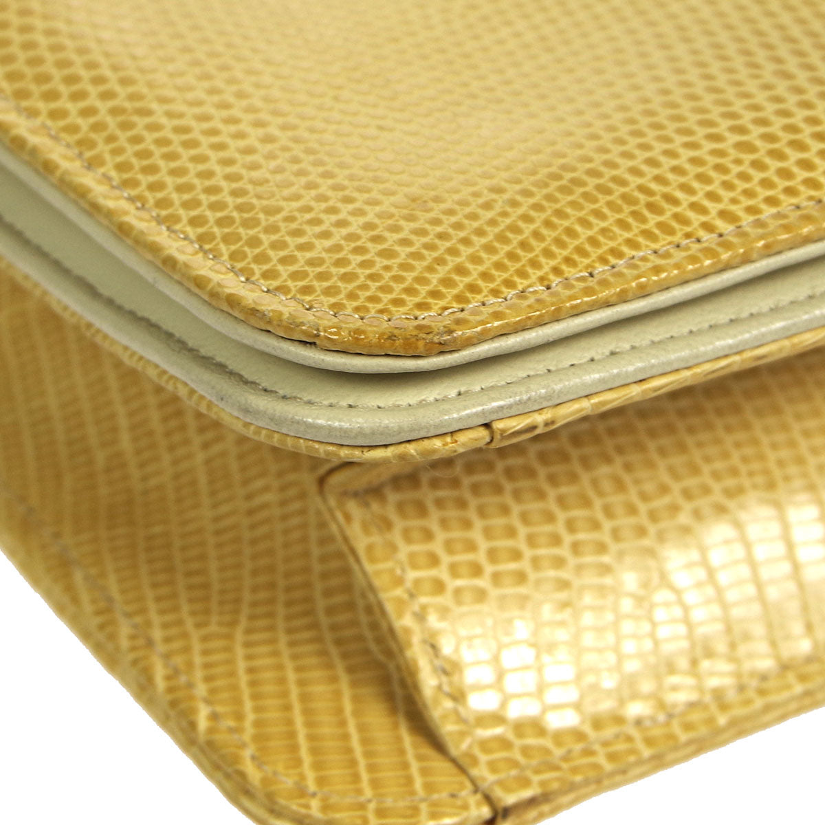 Luxury Chanel * 1986-1988 Pushlock Full Flap Mini Beige Lizard Skin