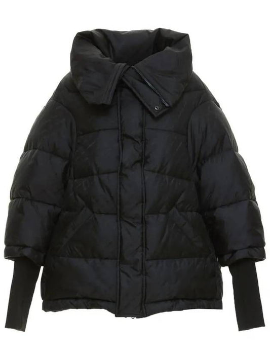 Luxury Balenciaga WoMen's Swing Logo Puffer Down Padding Black