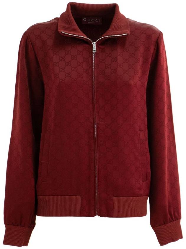 Luxury Gucci Trending 2025 GG Jacquard Zip Up Jacket Red