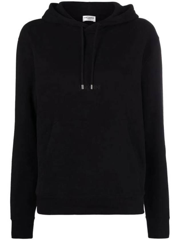 Luxury Saint Laurent Logo Hoodie Black