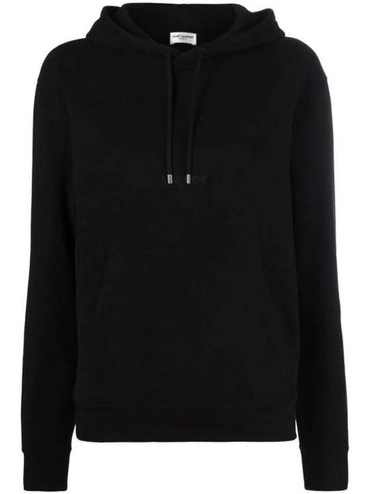 Luxury Saint Laurent Logo Hoodie Black