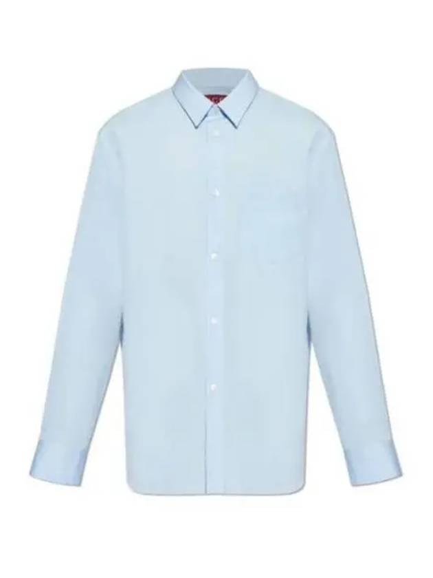 Luxury Gucci Trending 2025 Cotton Poplin Long Sleeve Shirt Blue