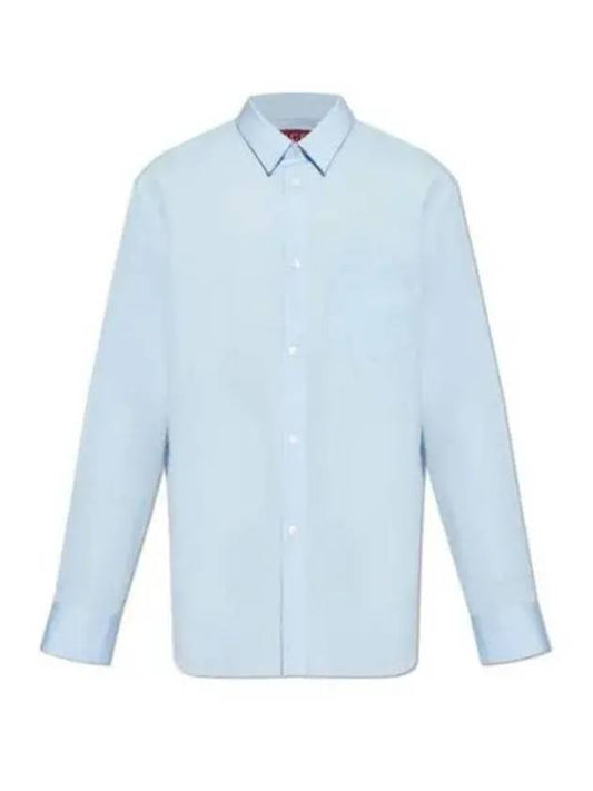 Luxury Gucci Trending 2025 Cotton Poplin Long Sleeve Shirt Blue