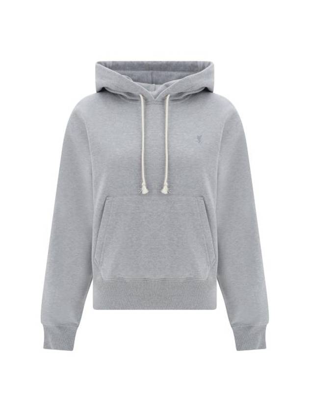 Luxury Saint Laurent Cassandre Organic Cotton Hoodie Grey