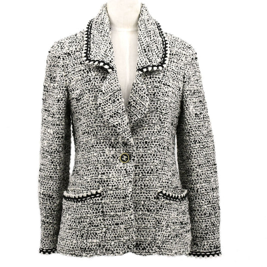 Luxury Chanel Fall 1994 single-breasted tweed blazer #42