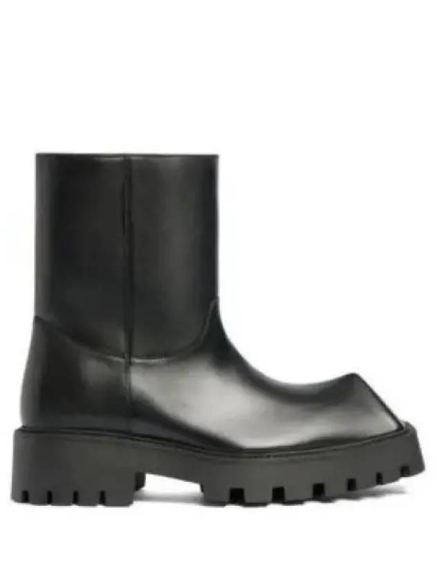 Luxury Balenciaga Rhino Leather Ankle Boots Black