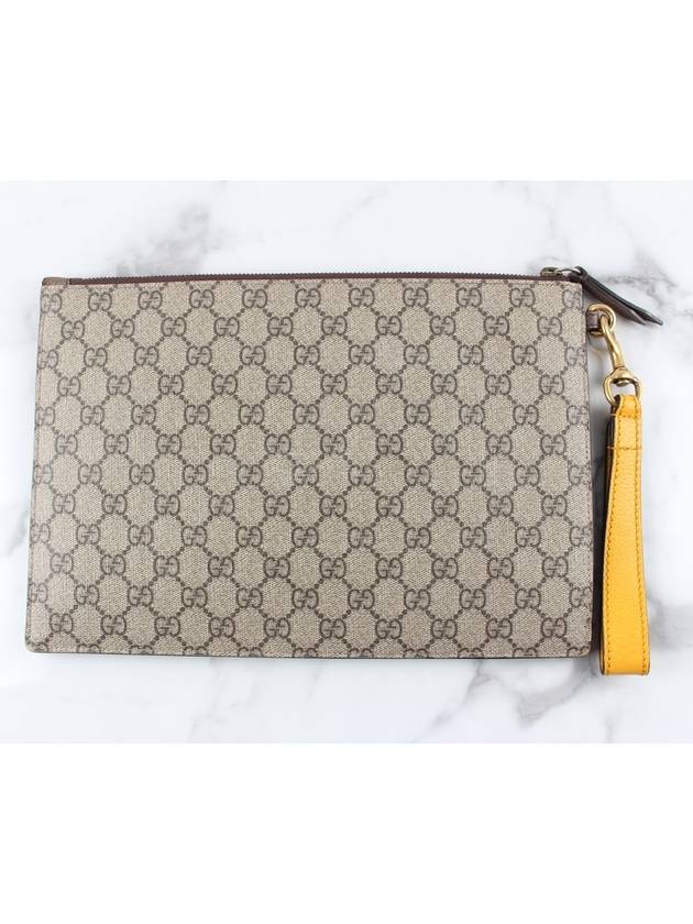 Luxury Gucci Trending 2025 GG Supreme Jaguar gold clutch bag