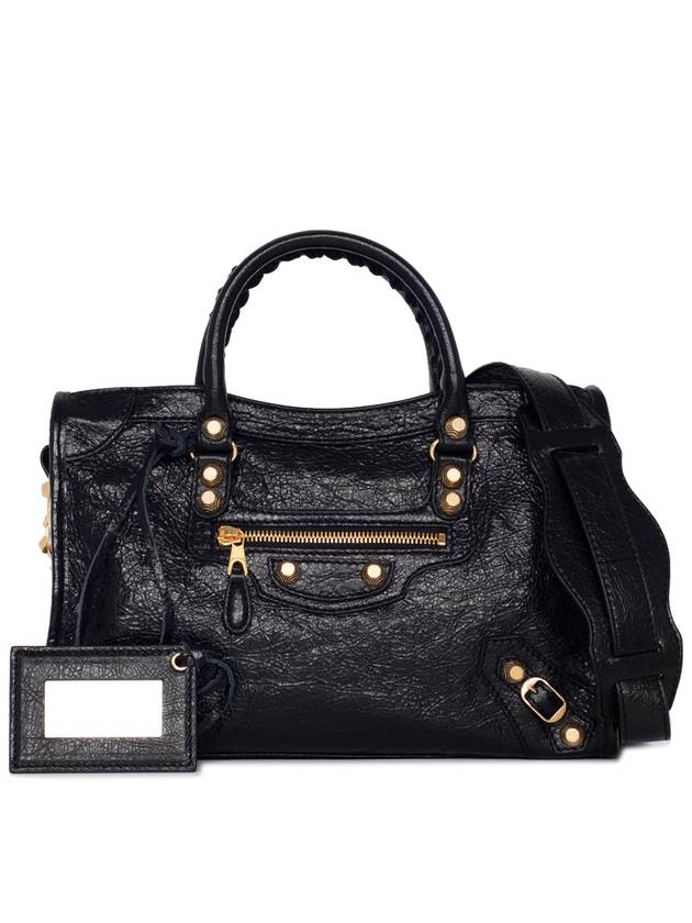 Luxury Balenciaga Giant Motor City Small Shoulder Bag Black Gold