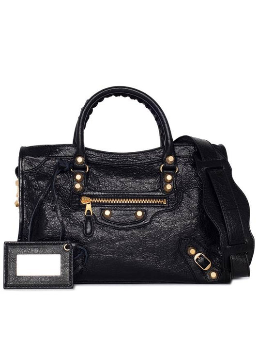 Luxury Balenciaga Giant Motor City Small Shoulder Bag Black Gold