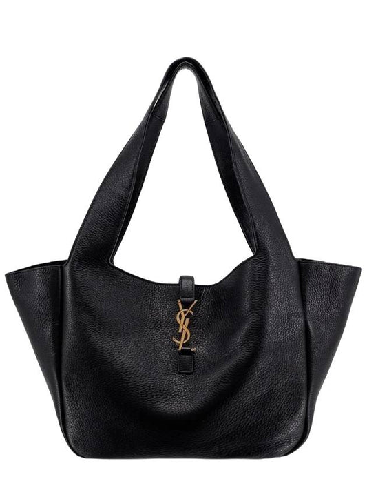Luxury Saint Laurent Bea Grained Leather Tote Bag Black