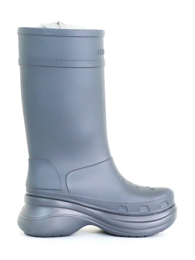 Luxury Balenciaga 42 BB x Crocs Men s Clog Logo Rubber Boots Gray