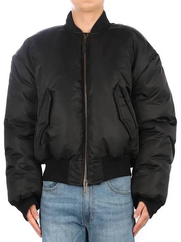 Luxury Balenciaga Nylon Large Fit Bomber Jacket Black
