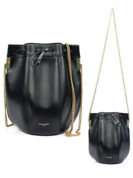 Luxury Saint Laurent Talitha Small Bucket Bag Black