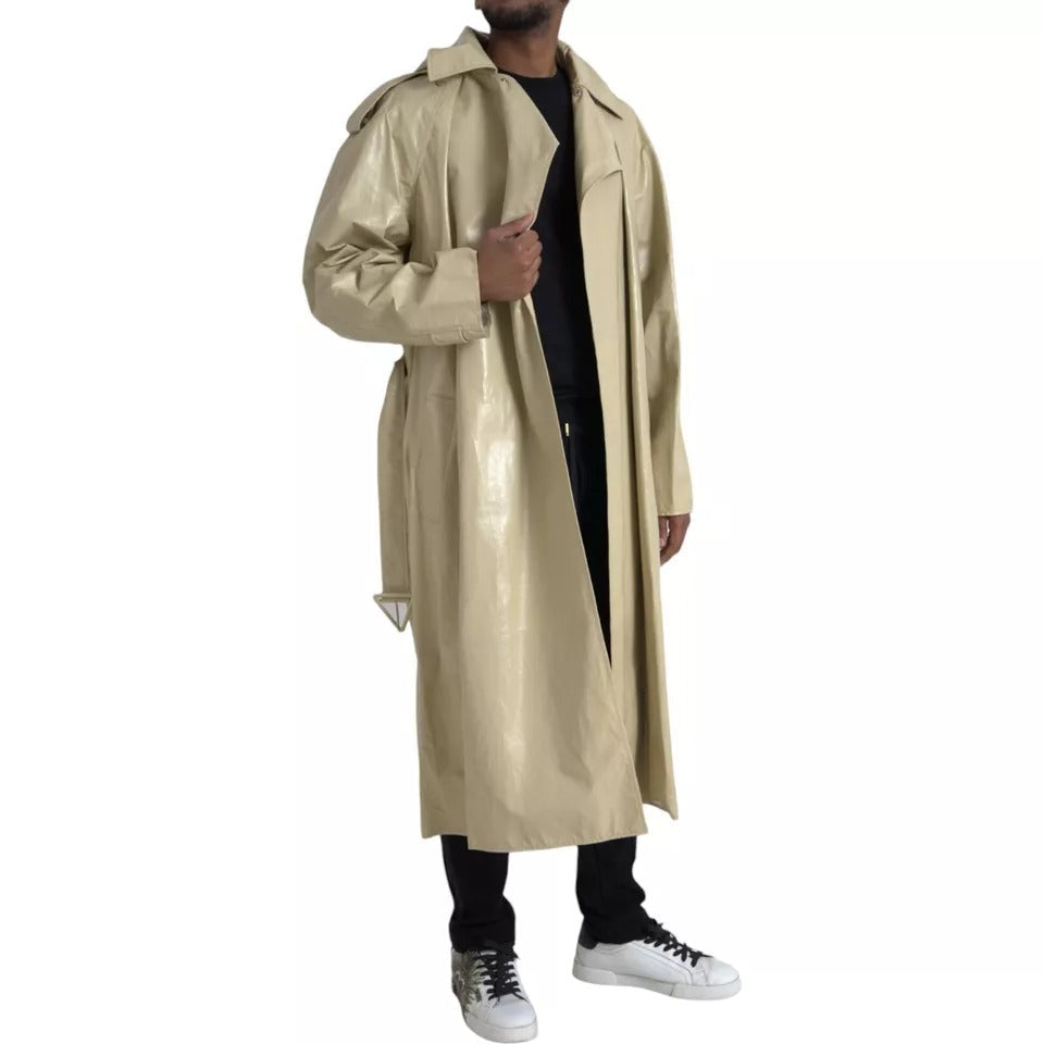 Luxury Bottega Veneta  Lambskin Leather Trench Coat Men's Jacket