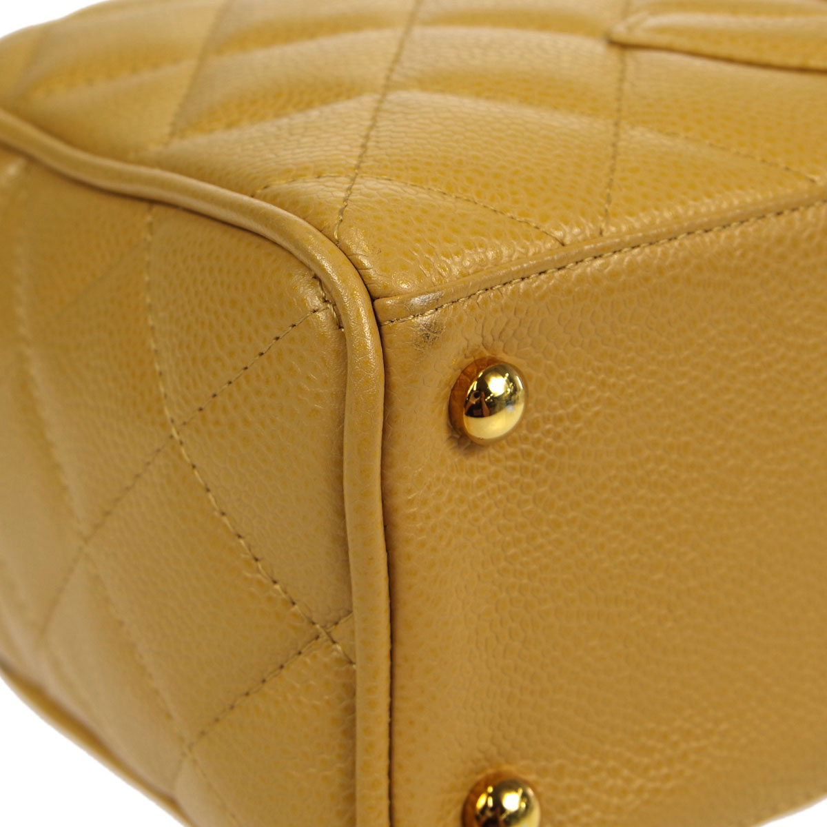 Luxury Chanel Beige Caviar Bowling Bag 27