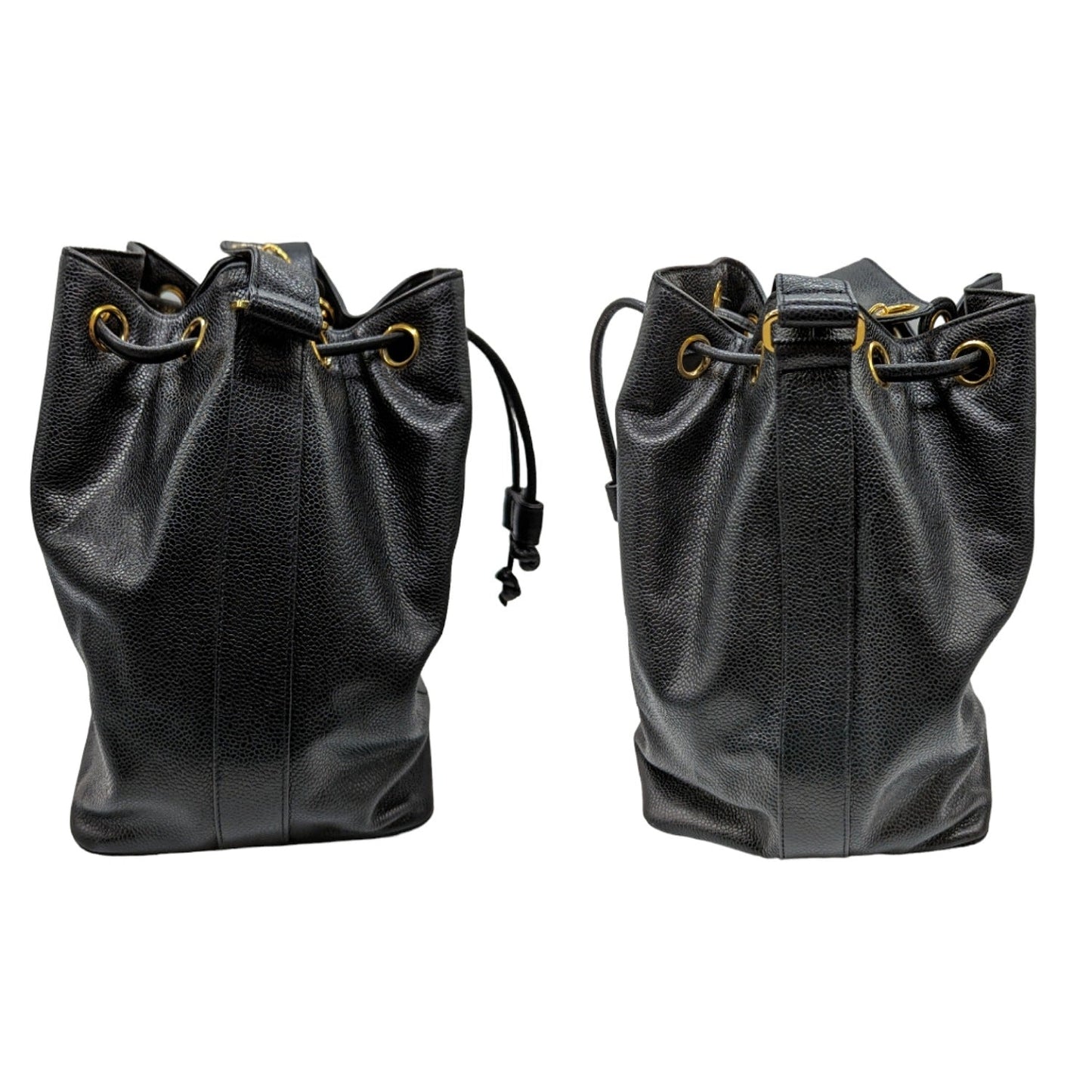 Luxury Chanel bag Vintage Grained Calfskin Timeless Drawstring Bucket Bag
