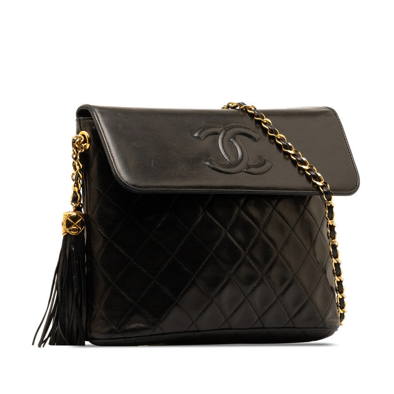 Chanel Coco Tucson Chain Shoulder Bag Black G   CHANEL