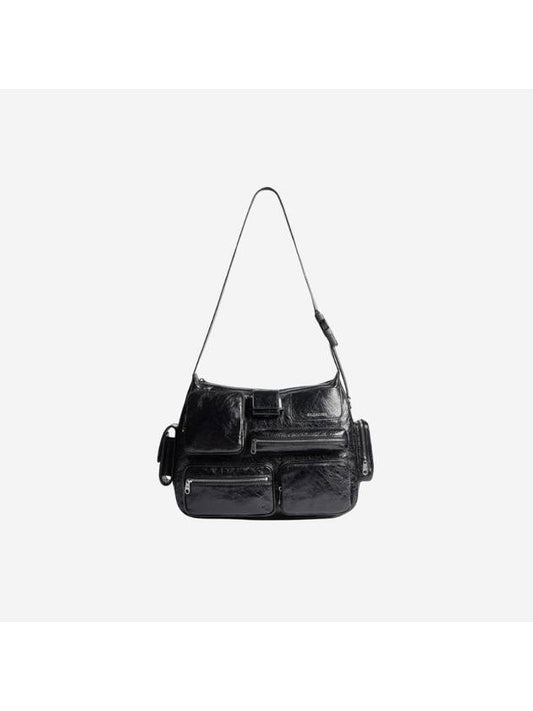 Luxury Balenciaga Super Busy Messenger Bag Black
