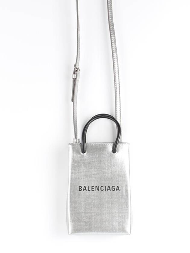 Luxury Balenciaga Phone holder cross bag silver