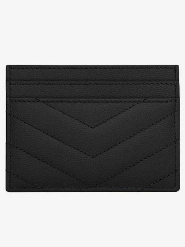 Luxury Saint Laurent Gold Hardware Matelasse Caviar Leather Card Wallet Black
