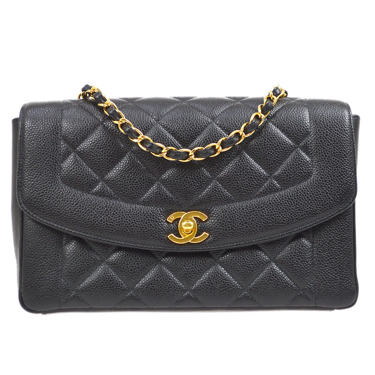 Luxury Chanel 1997-1999 Tall Diana Flap Medium Black Caviar