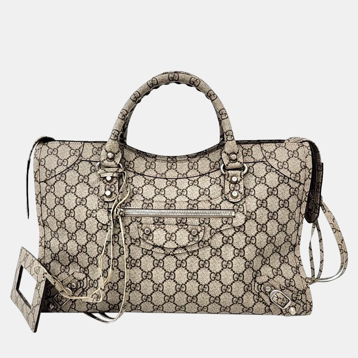 Gucci x Luxury Balenciaga Beige The Hacker Project Medium Neo Classic Bag