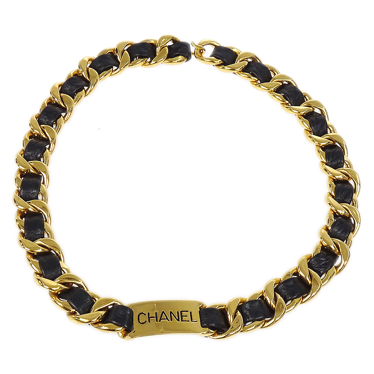 Luxury Chanel 1980s Gold & Black Chain Belt