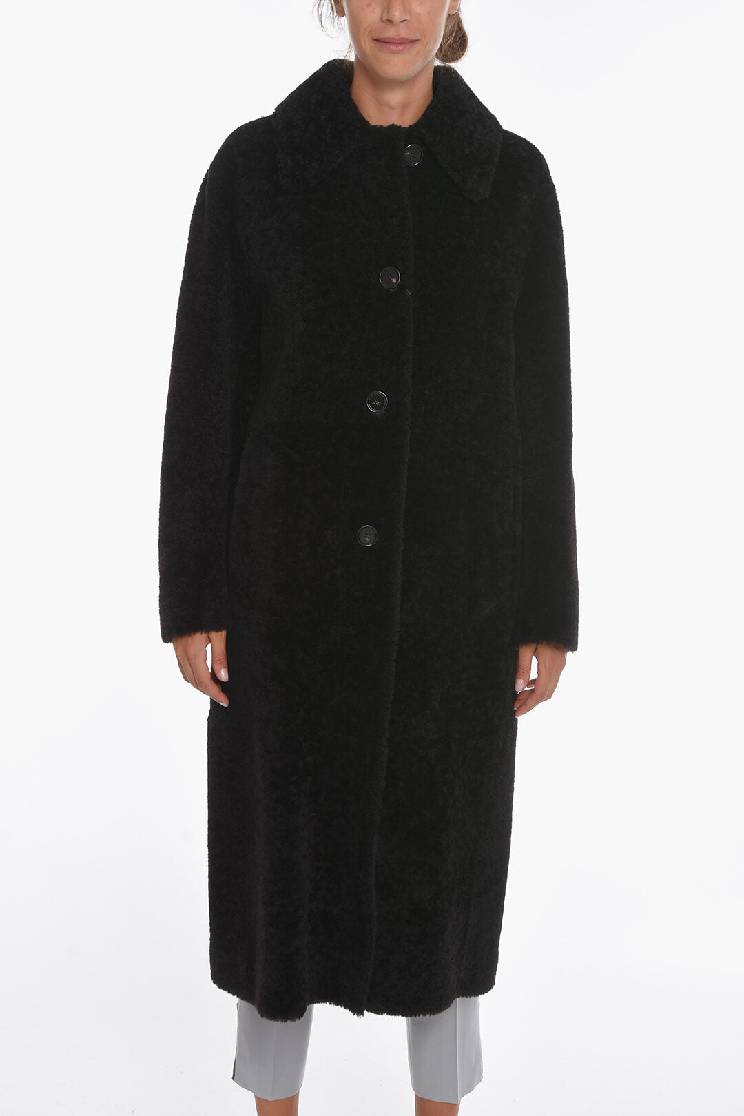 Luxury Bottega Veneta Single-breasted Shearling Coat