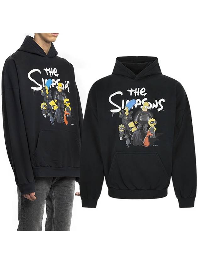 Luxury Balenciaga Men's Simpson Overfit Hoodie Black