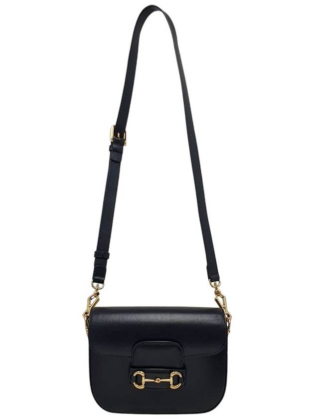 Luxury Gucci Trending 2025 658574 Horsebit 1955 Mini Black Leather Crossbag
