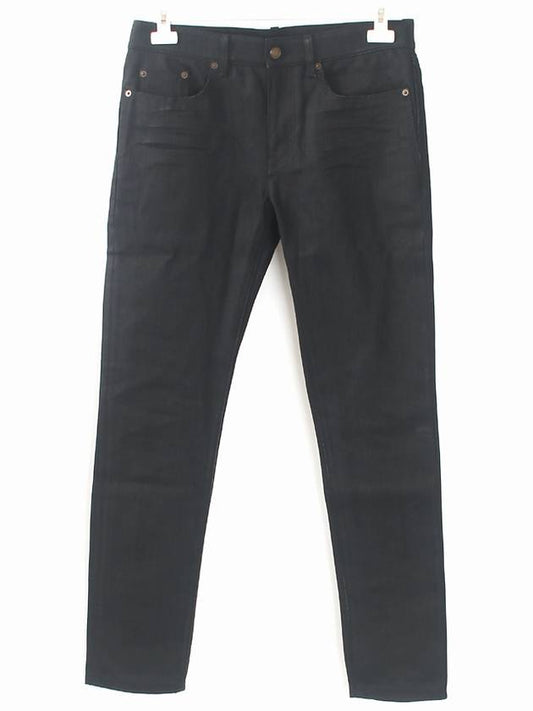 Luxury Saint Laurent Men's Denim Slim Fit Coated Jeans Black