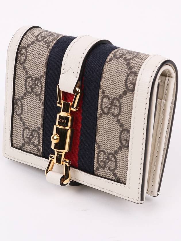 Luxury Gucci Trending 2025 GG gold Jackie 1961 white half wallet 645536